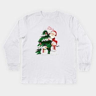 chrismas tree santaclaus Kids Long Sleeve T-Shirt